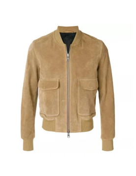 Mens Beige Suede Leather Jacket