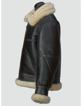 Mens Black Shearling B3 Flying Leather Jacket