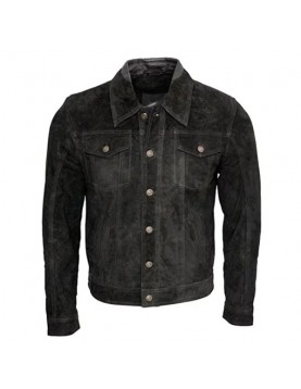 Mens Black Suede Leather Jacket