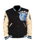 Mens Eddie Murphy Detroit Lions Beverly Hills Cop Axel Foley Letterman Varsity Leather Jacket