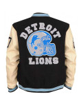 Mens Eddie Murphy Detroit Lions Beverly Hills Cop Axel Foley Letterman Varsity Leather Jacket