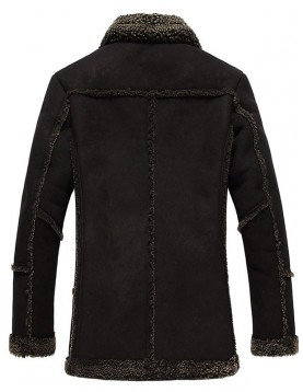 Mens Fur Black Reacher Style Coat