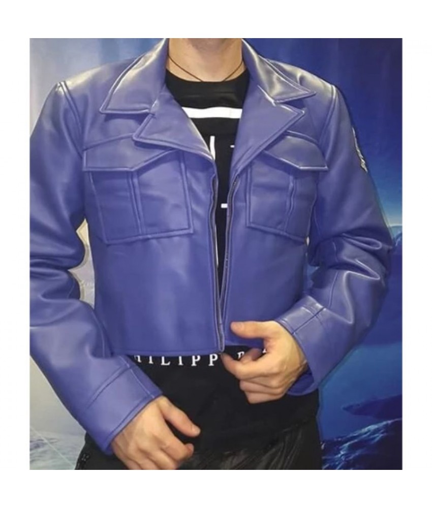 Future Trunks (Dragon Ball Z) Capsule Corp Blue Leather Jacket by