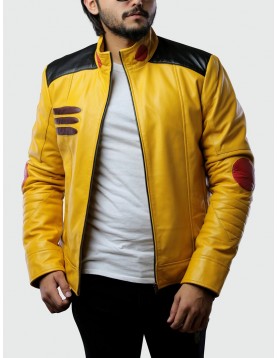 Mens Pokemon Pikachu Yellow Costume Leather Jacket. Pokemon Cosplay Jacket