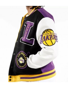 Mens Pro Standard Los Angeles LAKERS LOGO Varsity Jacket