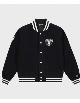 Mens Raiders Black Varsity Jacket