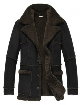 Mens Suede Leather Reacher Style Coat