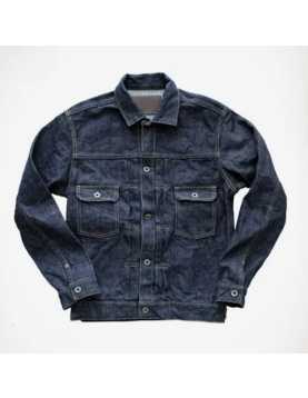 Men’s Buttoned Japanese Blue Jean Jacket