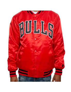 Men’s Chicago Bulls Red Satin Jacket