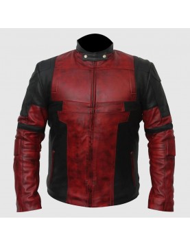 Men’s Deadpool Leather Motorcycle Jacket For Bikers