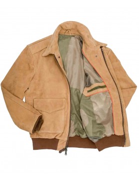 Men’s Gentleman Pilot A-2 Flight Brown Suede Jacket