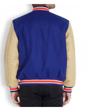 Men’s New York Knicks Blue Letterman Jacket