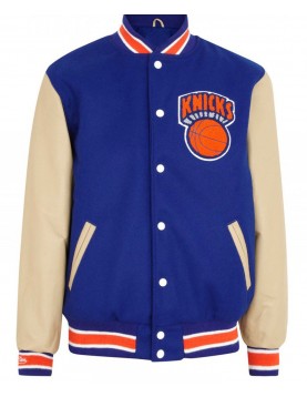 Men’s New York Knicks Blue Letterman Jacket