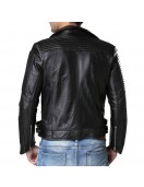 Men’s Padded Double Breasted Leather Jacket