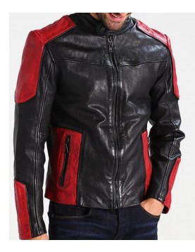 Men’s Red and Black New Fashion Biker Jacket