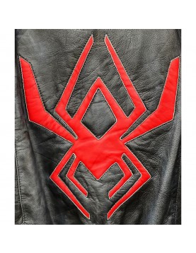 Miles Morales Spider-Man Black Motorcycle Leather Jacket 