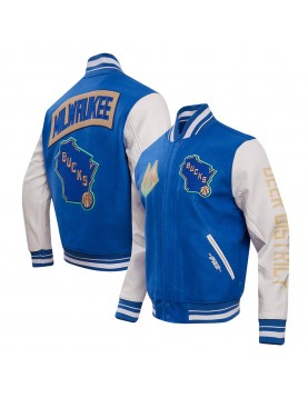 Milwaukee Bucks 2023/24 City Edition Royal Varsity Jacket