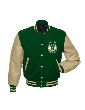 Milwaukee Bucks Green Wool Varsity Jacket