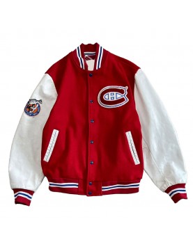 Montreal Canadiens 1993 Red and White Varsity Jacket