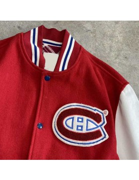 Montreal Canadiens 1993 Red and White Varsity Jacket