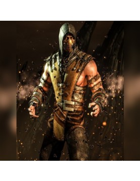 Mortal Kombat X Scorpion Leather Jacket with Hood