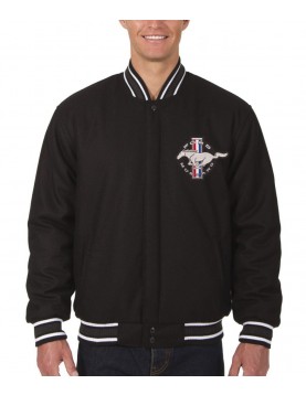 Mustang Varsity Wool Black Jacket