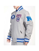 NY Giants Crest Emblem Gray Varsity Wool Jacket