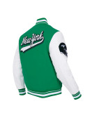 NY Jets Script Tail Classic Rib Varsity Jacket