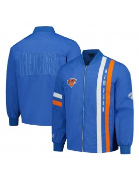 NY Knicks Blue Stitch Applique Bomber Jacket