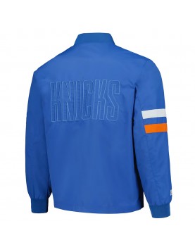 NY Knicks Blue Stitch Applique Bomber Jacket