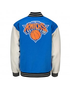 NY Knicks Leads Blue Varsity Jacket