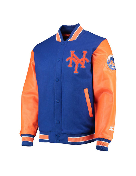 NY Mets 35th Anniversary Royal and Orange Varsity Jacket