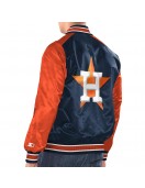 Navy/Orange Houston Astros Renegade Varsity Satin Jacket