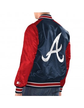 Navy/Red Atlanta Braves Renegade Varsity Satin Jacket