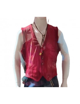 One Piece Monkey D. Luffy Iñaki Godoy Leather Red Vest