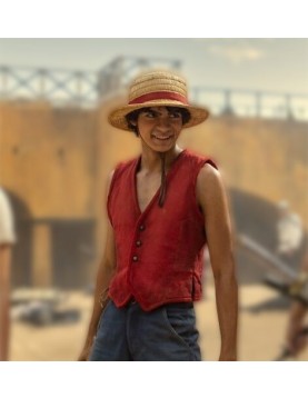 One Piece Monkey D. Luffy Iñaki Godoy Leather Red Vest