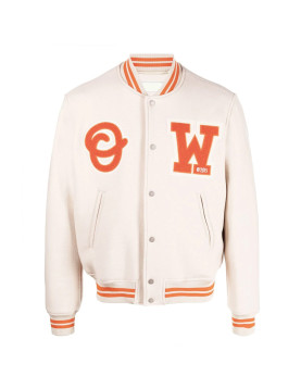 OW Logo-Patch Off-White Varsity Jacket