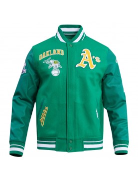 Oakland Athletics Green Wool Varsity Jacket