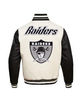 Oakland Raiders Retro Classic Rib Wool Varsity Jacket