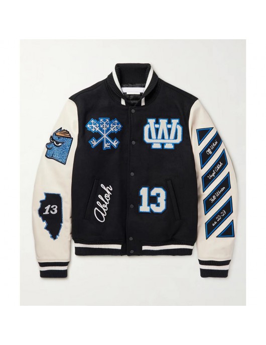 Off-White Black Felt and Varsity Jacket