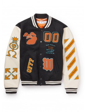 Off-White Wool-Blend Varsity Jacket