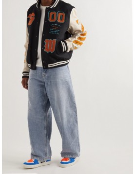 Off-White Wool-Blend Varsity Jacket