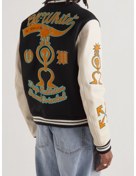 Off-White Wool-Blend Varsity Jacket