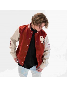 One Piece Red Varsity Jacket