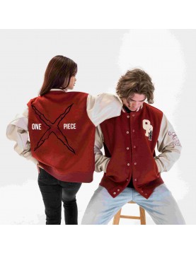 One Piece Red Varsity Jacket