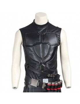 Overwatch Game Reaper Leather Long Jacket with Vest Halloween Costume