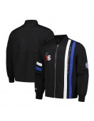 Philadelphia 76ers Black Stitch Applique Bomber Jacket