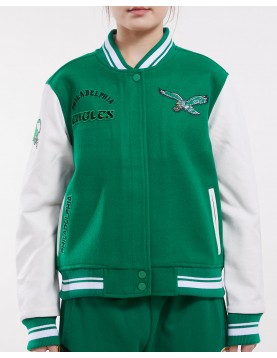 Philadelphia Eagles Retro Classic Green Wool Varsity Jacket