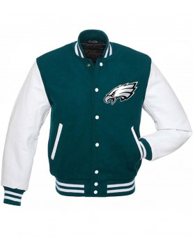 Philadelphia Eagles Varsity Green and White Jacket