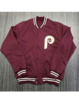 Philadelphia Phillies Maroon Wool Varsity Jacket